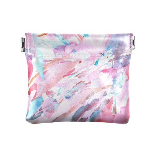 Boho Kaleidoskop abstraktes Muster Pfirsich PU-Leder Kleingeldbörse ausgefallener Verschluss Brieftasche Kartenhalter für Frauen Jungen Mädchen, Boho-Kaleidoskop, abstraktes Muster, pfirsichfarben, 1 von FRODOTGV