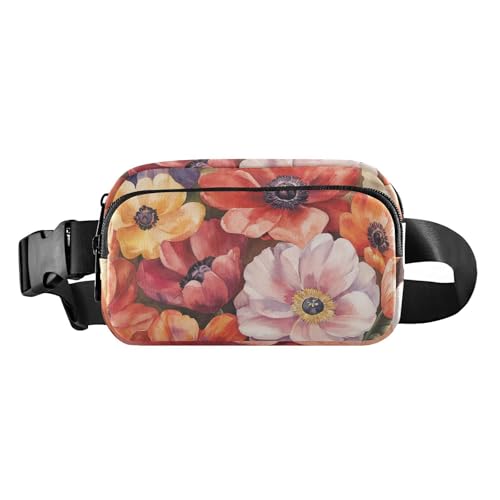 Brustgürtel, Bauchtasche für Herren und Damen, Herbstblumen, Nelke, Kaktus, Amaryllis, Braun, Gürteltasche, Umhängetasche, große Kapazität, Reisepass, Geldbörse für Radfahren, Wandern, Fitnessstudio, von FRODOTGV