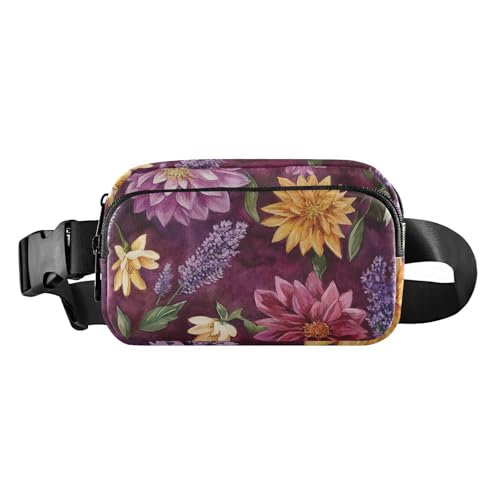 Brustgürtel, Bauchtasche für Herren und Damen, Herbstblumen, Nelke, Kaktus, Amaryllis, Braun, Gürteltasche, Umhängetasche, große Kapazität, Reisepass, Geldbörse für Radfahren, Wandern, Fitnessstudio, von FRODOTGV