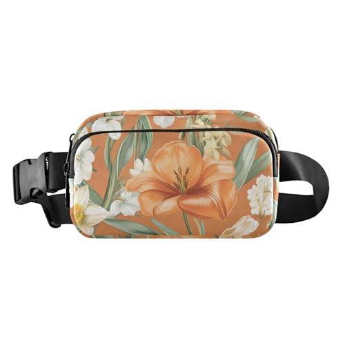 Brustgürtel, Bauchtasche für Herren und Damen, Herbstblumen, Nelke, Kaktus, Amaryllis, Braun, Gürteltasche, Umhängetasche, große Kapazität, Reisepass, Geldbörse für Radfahren, Wandern, Fitnessstudio, von FRODOTGV