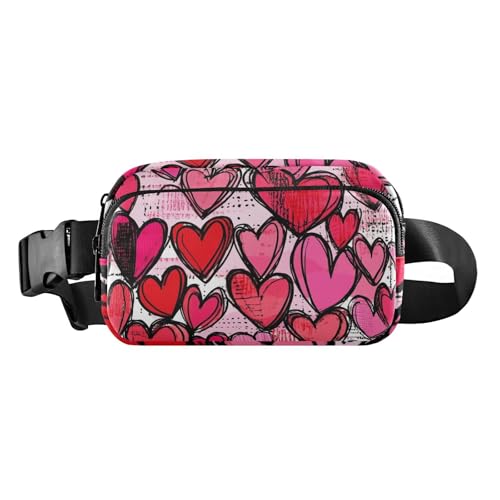 Brustgürtel, Bauchtasche für Herren und Damen, Valentinstag, Eukalyptus-Herzen, Bauchtasche, Umhängetasche, große Kapazität, Reisepass, Geldbörse für Radfahren, Wandern, Fitnessstudio, 08, 1 Size von FRODOTGV