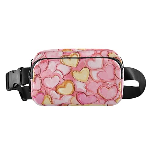 Brustgürtel, Bauchtasche für Herren und Damen, Valentinstag, Eukalyptus-Herzen, Bauchtasche, Umhängetasche, große Kapazität, Reisepass, Geldbörse für Radfahren, Wandern, Fitnessstudio, 10, 1 Size von FRODOTGV