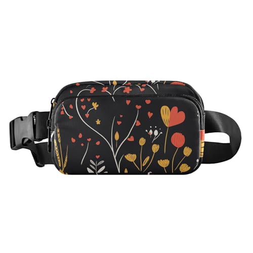 Brustgürtel, Bauchtasche für Herren und Damen, Valentinstag, Eukalyptus-Herzen, Bauchtasche, Umhängetasche, große Kapazität, Reisepass, Geldbörse für Radfahren, Wandern, Fitnessstudio, 16, 1 Size von FRODOTGV