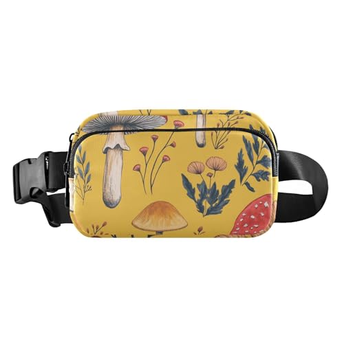 Brustgürtel, Bauchtasche für Herren und Damen, rote Pilze, Knopf, Pilz, Silber, Bauchtasche, Umhängetasche, große Kapazität, Reisepass, Geldbörse für Radfahren, Wandern, Fitnessstudio, 14, 1 Size von FRODOTGV
