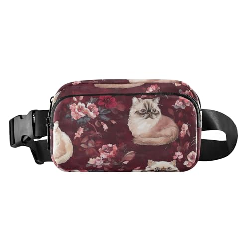 Brustgürtel-Bauchtasche für Männer und Frauen, Kunst, böhmische Katzen, weiße Bauchtasche, Umhängetasche, große Kapazität, Reisepass, Geldbörse für Radfahren, Wandern, Fitnessstudio, 07, 1 Size von FRODOTGV
