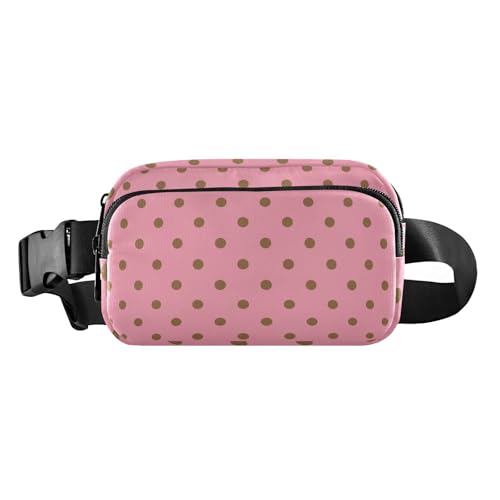 Brusttasche für Damen, Herren, Teenager, trendige kleine Bauchtasche mit verstellbarem Gurt für Reisen, Fitnessstudio, Arbeit, gepunktet, helles Pfirsich, Helles Pfirsichfarbenes Punktemuster, 1 Size Brusttasche für Damen, Herren, Teenager, trendige kleine Bauchtasche mit verstellbarem Gurt für Reisen, Fitnessstudio, Arbeit, gepunktet, helles Pfirsich, Helles Pfirsichfarbenes Punktemuster, 1 Size von FRODOTGV