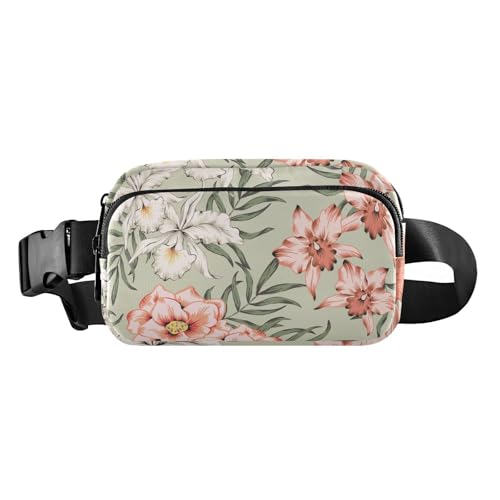 Brusttasche für Damen und Herren, niedlich, wasserabweisend, mit verstellbarem Riemen, für Reisen, Urlaub, Laufen, tropische Pfirsichrose, Orchidee, Palme, Tropische Pfirsichrose, Orchidee, Palme, 1 Brusttasche für Damen und Herren, niedlich, wasserabweisend, mit verstellbarem Riemen, für Reisen, Urlaub, Laufen, tropische Pfirsichrose, Orchidee, Palme, Tropische Pfirsichrose, Orchidee, Palme, 1 von FRODOTGV