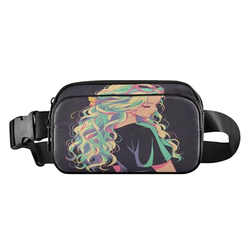 Bunte Haar-Gürteltasche für Mädchen und Damen, Mehrzweck-Brusttasche, Gürteltasche mit verstellbarem Riemen für Reisen, Einkaufen, Laufen, Ästhetischer Kampffisch, 1 size von FRODOTGV