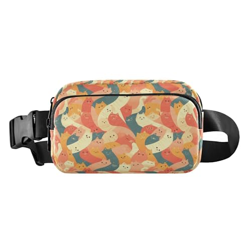 Cherry Illustration trendige Umhängetasche für Damen, Herren, Teenager, für Reisen, Einkaufen, Laufen, Niedliche Katzen-Cartoon-Illustration, 1 Size von FRODOTGV