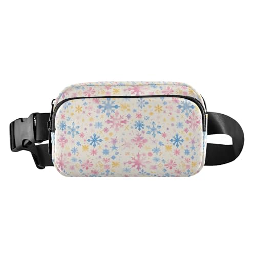 Cherry Illustration trendige Umhängetasche für Damen, Herren, Teenager, für Reisen, Einkaufen, Laufen, Weihnachten mit Schneeflocken, Aquarell, 1 Size von FRODOTGV