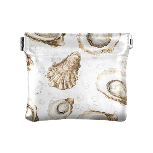 Chic Oyster Damen Leder Münzgeldbörse Geldbörse Portmonee Mini Kosmetiktasche für Frauen Jungen Mädchen, Chic Oyster, 4.33"(L) x 3.74"(W) x 0.39"(H), Classic von FRODOTGV