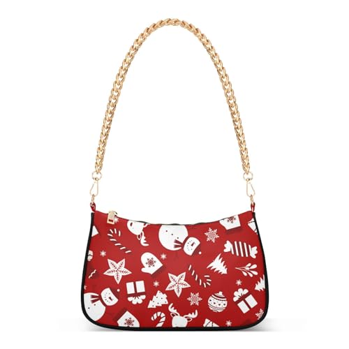 Christmas Elements Damen-Handtasche mit Kette und Reißverschluss, Rot, Christmas Elements Rot, 1 size von FRODOTGV