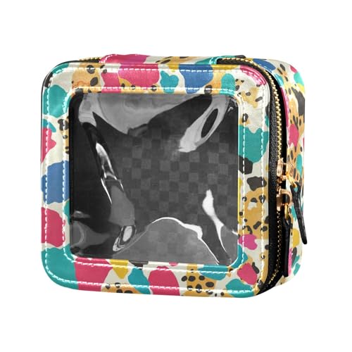 Daisy süße transparente Make-up-Tasche für Damen und Mädchen, tragbarer Kosmetik-Organizer, Hautpflege, Gepardenmuster, Einheitsgröße von FRODOTGV