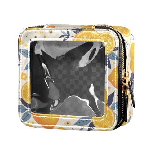 Daisy süße transparente Make-up-Tasche für Damen und Mädchen, tragbarer Kosmetik-Organizer, Hautpflege, Zitrusblumen, bunte Zitronen, 1 Size von FRODOTGV
