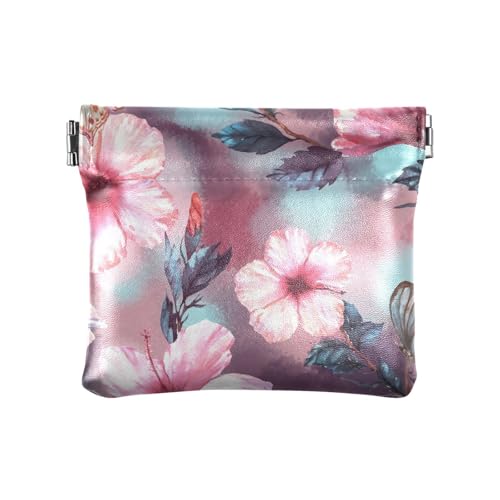 Damen-Geldbörse aus Leder, Aquarell-Blumenmuster, Schmuck-Organizer, einzigartig, Aquarell-Blumenmuster, 1 Size, Reisezubehör von FRODOTGV