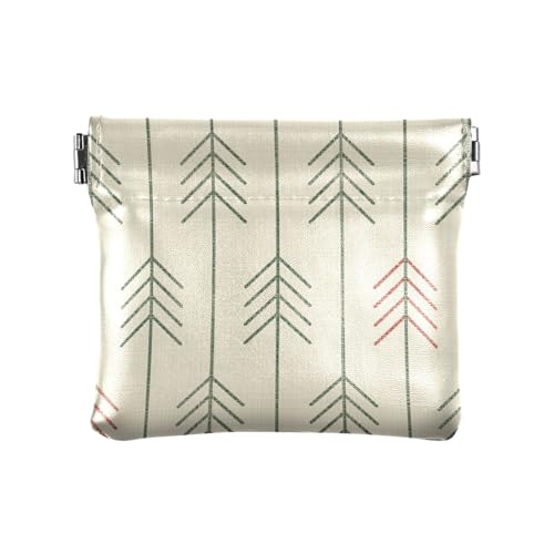 Damen-Geldbörse aus Leder, Weihnachtsmuster, geometrische Bäume, Schmuck, niedlich, Geometrische Bäume mit Weihnachtsmuster, 1 Size, Reisezubehör von FRODOTGV