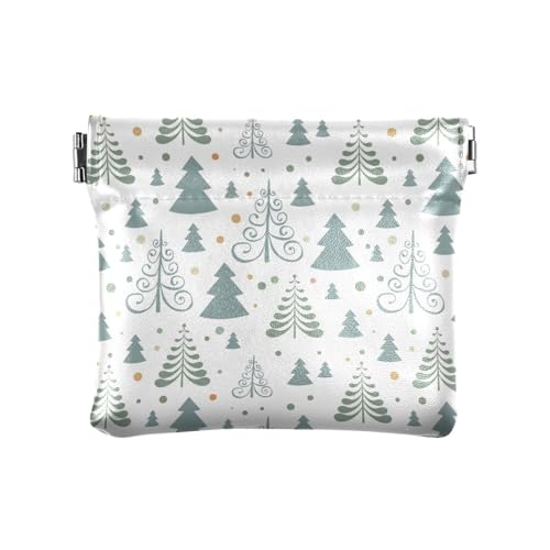 Damen-Geldbörse aus Leder, einzigartiger Kartenschlüssel-Organizer, handgezeichneter Weihnachtsbaum, Damen, Handgezeichneter Weihnachtsbaum, 1 Size, Reisezubehör von FRODOTGV