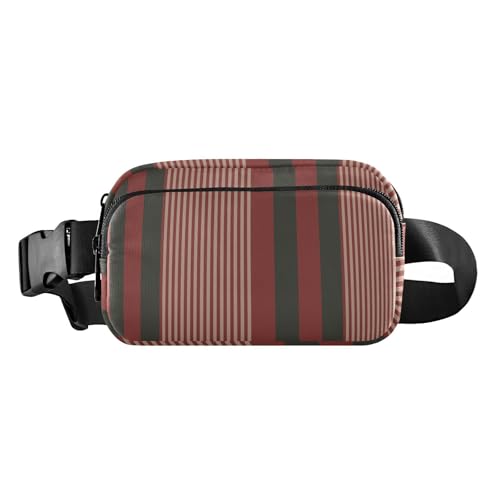 Damen Herren Schultertasche Reisezubehör Modische kleine Bauchtasche mit verstellbarem Gurt für Workout, Laufen, Wandern, Weihnachten vertikal gestreiftes Muster, Vertikales Weihnachtsstreifenmuster, von FRODOTGV