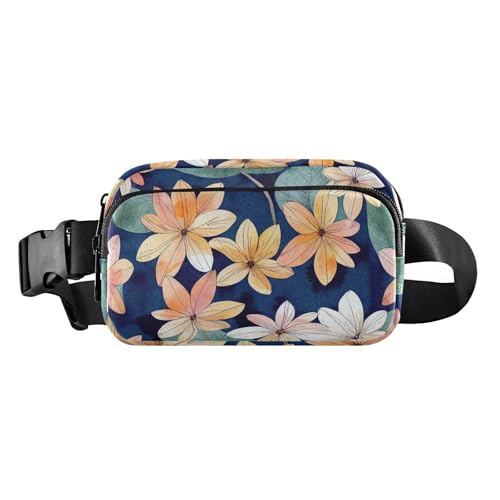 Damen Herren Teenager Croose Body Geldbörse, trendig, wasserabweisend, Bauchtasche mit verstellbarem Riemen für Reisen, Einkaufen, Laufen, handgezeichnete Aquarell-Blumen, Handgezeichnete von FRODOTGV