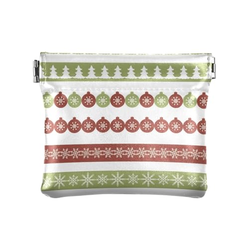 Damen Leder Geldbörse Herren Damen Reise Kleingeld Geldbörse Wasserdicht Weihnachten Bordüren, Weihnachtsbordüre, 1 Size, Reisezubehör von FRODOTGV