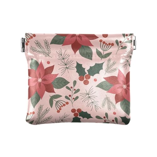 Damen Leder Münzbörse Weihnachten Muster Kiefer Baum Mädchen Frauen Damen Mini Geldbörse Portemonnaie Fancy, Weihnachtsmuster, Kiefernbaum, 1 Size, Reisezubehör von FRODOTGV