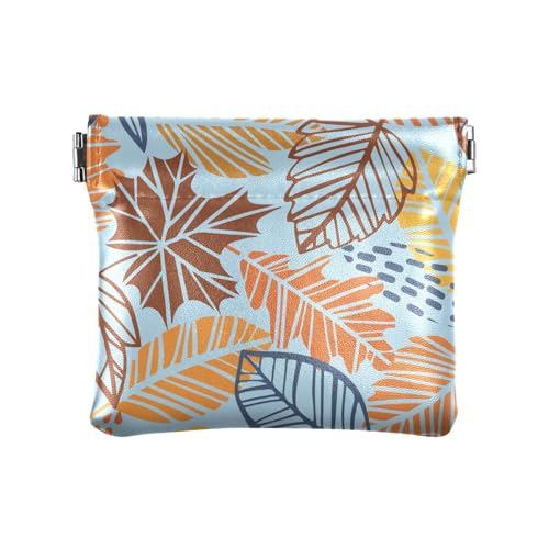 Damen Leder Münzgeldbörse Herbst Blätter Muster Herbst Blatt Männer Frauen Reise Kleingeld Geldbörse Wasserdicht, Herbstblätter-Muster, Herbstblätter, 1 Size, Reisezubehör von FRODOTGV