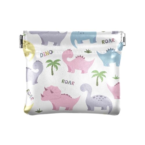 Damen Leder Münzgeldbörsen Beutel Frau Mädchen Bargeld Münze Geldbörse bequem Dinosaurier Baby Mädchen Junge Cartoon, Dinosaurier Baby Mädchen Junge Cartoon, 1 Size, Reisezubehör von FRODOTGV