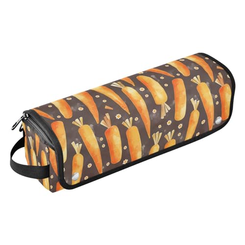 Dreamy Karotten Blumen 2-in-1 Lockenstab Reiseetui und hitzebeständige Matte, wasserdichte Haarwerkzeuge, Reise-Organizer für Flacheisen, heiße Werkzeuge und Haarpflege-Accessoires von FRODOTGV