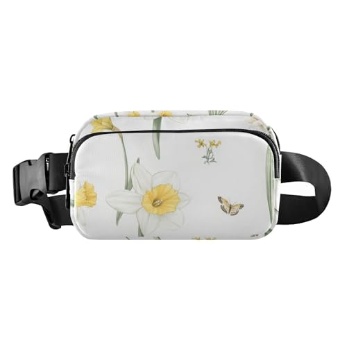 Einzigartige Narzissen-Gürteltasche, Umhängetasche für Damen, Herren, Teenager, Mehrzweck-Tragetasche, Reisezubehör, mit verstellbarem Gurt, für Radfahren, Wandern, Fitnessstudio, Einzigartige von FRODOTGV
