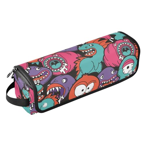 FRODOTGV 2-in-1-Haar-Werkzeug-Organizer, Reisetasche für Damen, mit hitzebeständiger Matte, Cartoon-Monster, urban, bunt, für Lockenstab Glätteisen, flacher Haartrockner von FRODOTGV