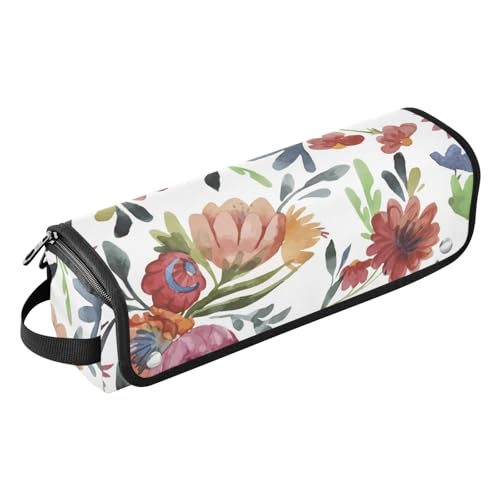 FRODOTGV 2-in-1-Haar-Werkzeug-Organizer, abnehmbarer Haarstyling-Zubehör-Organizer mit hitzebeständiger Matte für Glätteisen, Glätteisen, Lockenstäbe, Aquarell-Blumen, Aquarell Blumen, 1 Size von FRODOTGV