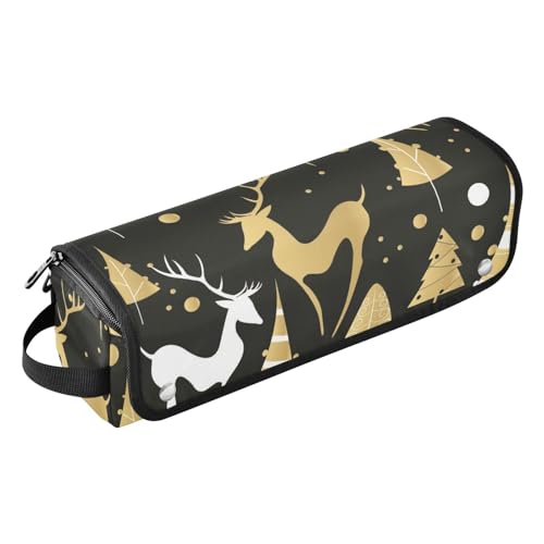 FRODOTGV 2-in-1-Haar-Werkzeug-Organizer, große Kapazität, Haarglätter, Organizer, tragbarer Organizer für Glätteisen, Lockenstäbe, Weihnachts-Hirsch-Muster, Weihnachtliches Hirschmuster, 1 Size von FRODOTGV