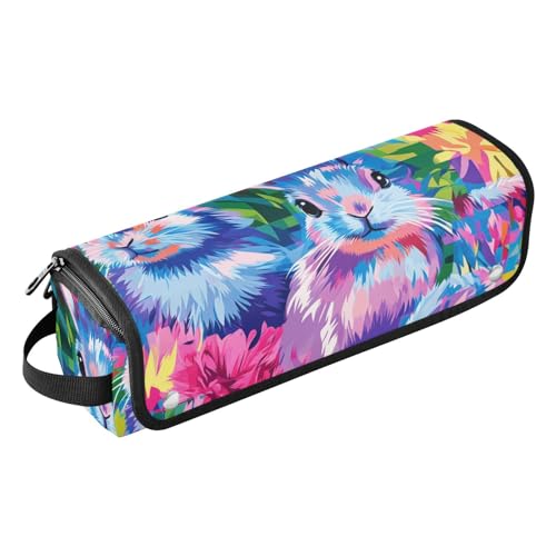 FRODOTGV 2-in-1-Haar-Werkzeug-Organizer, tragbar, Reiseutensilien, mit hitzebeständigem Pad, Büffelkariert, Hase, Frohe Ostern, für Glätteisen, Lockenstäbe, 1 Size von FRODOTGV