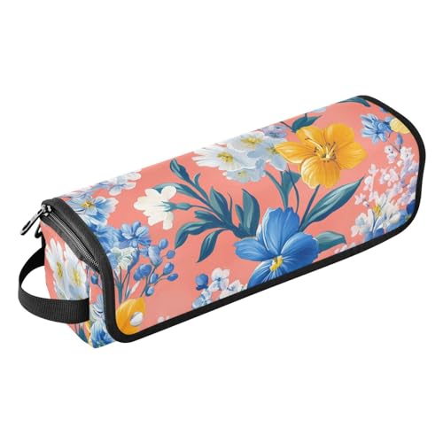 FRODOTGV 2-in-1-Haar-Werkzeug-Organizer für Damen, mit hitzebeständiger Matte, Blumen, Hyazinthen, Pfingstrose, Irisrosa, für Glätteisen, Lockenstäbe von FRODOTGV