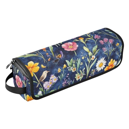 FRODOTGV 2-in-1-Haar-Werkzeug-Organizer mit großem Fassungsvermögen, mit hitzebeständigem Pad für Glätteisen, Lockenstab, Haartrockner, Blumen, Lavendel, Calla, Lilie, Narzisse, Rot, 05, von FRODOTGV