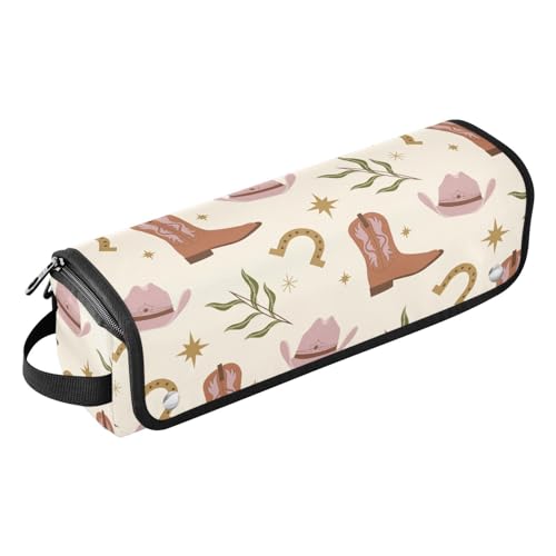 FRODOTGV 2-in-1-Haar-Werkzeug-Organizer und hitzebeständige Matte, tragbarer Haarstyling-Werkzeug-Organizer für Glätteisen, Glätteisen, Lockenstäbe, Westernstiefel Design Boho Schottland, 1 Size von FRODOTGV