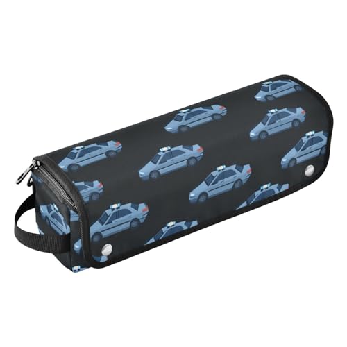 FRODOTGV 2-in-1 Lockenstab Reiseetui Wasserdicht Flach Lockenstab Reise-Organizer mit abnehmbarer hitzebeständiger Matte für Glätteisen, Lockenstab Haartrockner Polizeiauto Herde Schwarz, 01, 1 Size von FRODOTGV