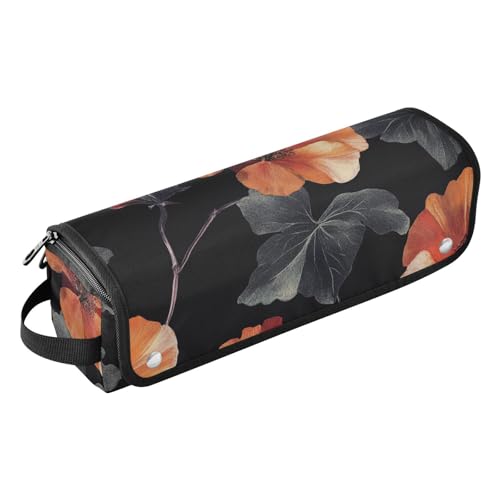 FRODOTGV Abnehmbare Reisetasche für Haarwerkzeuge mit hitzebeständiger Matte, Organizer, Aufbewahrungstaschen für Glätteisen, Haartrockner, Retro-Liliengrün, 04, 1 Size von FRODOTGV