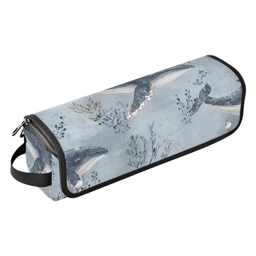 FRODOTGV Abnehmbarer 2-in-1-Lockenstab für Damen, Reiseetui und hitzebeständige Matte, Haarstyling-Werkzeug-Organizer für Glätteisen, flacher Haartrockner, schicker Buckelwal, Grau von FRODOTGV