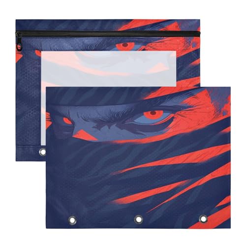 FRODOTGV Anxious Men Federmäppchen mit 3 verstärkten Ösen, Aufbewahrungstasche für 3 Ringe, 2 Stück, Lehrer, Heimbedarf von FRODOTGV