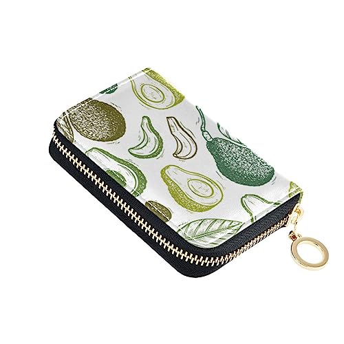 FRODOTGV Avocados Hass Avocado Tropical Fruit Slim Wallet Card Holder for Girl Safe RFID Blocking Wallets Leather Zip Credit Card Slots, Avocados Hass, 1 size, Classic von FRODOTGV
