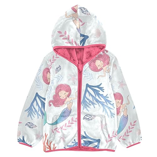 FRODOTGV - Baby Fleece Jacke Meerjungfrau Muscheln rosa Größe 3T, Süße Meerjungfrau Muscheln, 7-8 Años von FRODOTGV