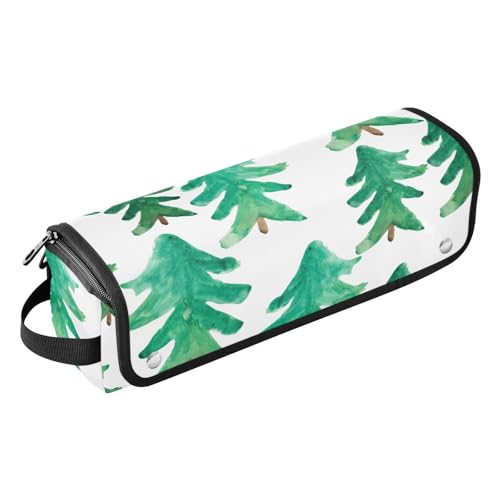 FRODOTGV Background Christmas Tree Pattern Hair Tool Travel Bag with Removable Heat Resistant Mat Portable Travel Essentials Large Hair Straigheners Travel Case, Hintergrund-Weihnachtsbaum-Muster, 1 von FRODOTGV