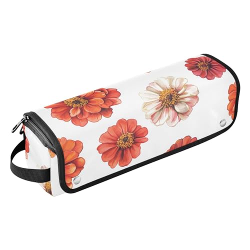 FRODOTGV Beauty Geranium Hot Pink Hair Tools Reisetasche und hitzebeständige Matte mit Reißverschluss für Damen, wasserdichtes Haarstyling-Zubehör, Organizer für heiße Werkzeuge, Glätteisen von FRODOTGV