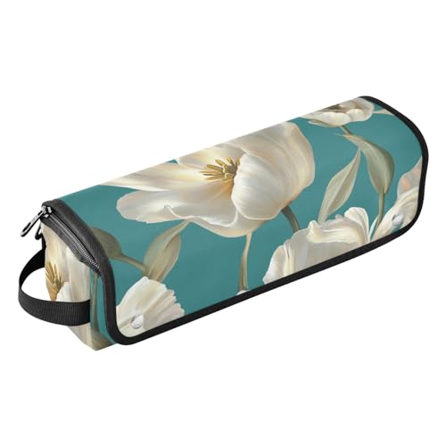 FRODOTGV Beauty Geranium Hot Pink Hair Tools Reisetasche und hitzebeständige Matte mit Reißverschluss für Damen, wasserdichtes Haarstyling-Zubehör, Organizer für heiße Werkzeuge, Glätteisen von FRODOTGV