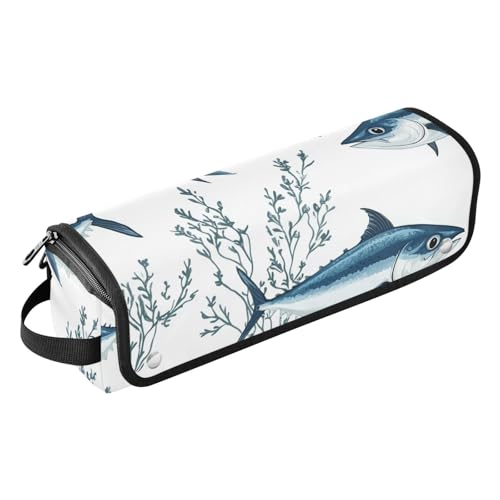 FRODOTGV Beauty Winter Flunder Fishes Silber Lockenstab Reisetasche für Frauen, abnehmbare Essentials Aufbewahrung mit Eisenmatte für heiße Werkzeuge, Glätteisen, Haarvolumizer Styler, 20, 1 Size von FRODOTGV