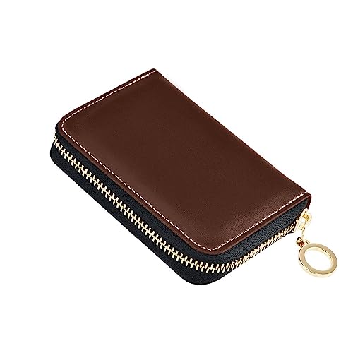 FRODOTGV Black Bean Slim Kreditkartenetui für Damen, RFID-Kartenhalter, Leder, Reißverschlussfach, Geldbörse für Reisen, Black Bean, 1 size, Classic von FRODOTGV