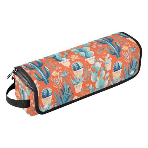 FRODOTGV Blue Cacti Orange Hot Hair Tools Reisetasche mit Eisenmatte, große Haarglätter, Reiseetui für Glätteisen, Glätteisen, Lockenstäbe, Frauen Essentials Aufbewahrung FRODOTGV Blue Cacti Orange Hot Hair Tools Reisetasche mit Eisenmatte, große Haarglätter, Reiseetui für Glätteisen, Glätteisen, Lockenstäbe, Frauen Essentials Aufbewahrung von FRODOTGV