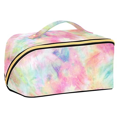 FRODOTGV Bunte Tie Dye Print Große Kapazität Make-up Tasche, Kulturbeutel, Große Kapazität Reise Kosmetiktasche, Wasserdichte Make-up Fall Organizer, Tragbare Reise Kosmetiktasche, Bunter Batikdruck, von FRODOTGV