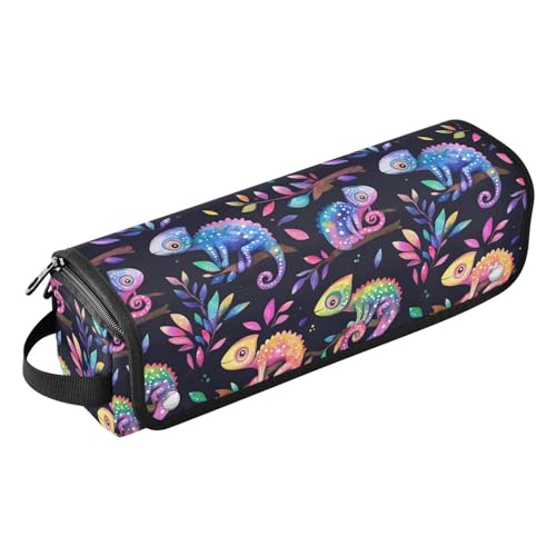 FRODOTGV Chamäleon süße Cartoon-Reisetasche für Kinder, bunte Reisetasche für Haarwerkzeuge für Frauen, große Kapazität, Tragetasche mit hitzebeständiger Matte für Glätteisen, Glätteisen, Chamäleon FRODOTGV Chamäleon süße Cartoon-Reisetasche für Kinder, bunte Reisetasche für Haarwerkzeuge für Frauen, große Kapazität, Tragetasche mit hitzebeständiger Matte für Glätteisen, Glätteisen, Chamäleon von FRODOTGV